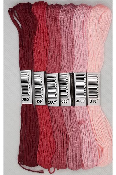 ALMİŞ 6 Pieces Cross Stitch 8 Meters 6 Layers Different Color Cross Stitch Embroidery Rococo Thread-3685 818