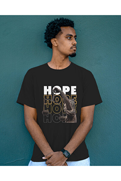 AEMİ Tricou supradimensionat unisex, 100% bumbac, imprimat Hope