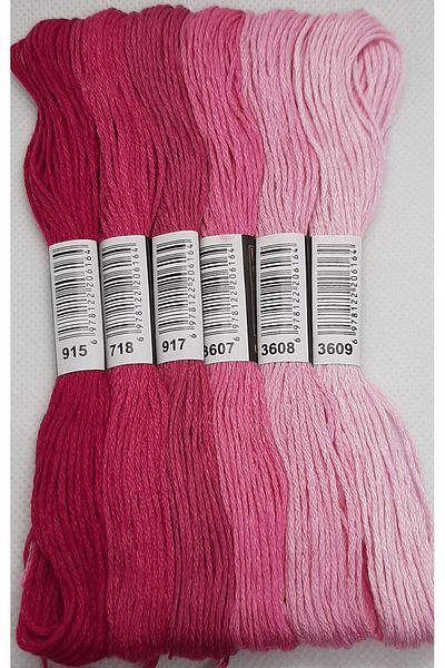 ALMİŞ 6 Pieces Cross Stitch 8 Meters 6 Layers Different Colors Cross Stitch Embroidery Rococo Thread-915 3609