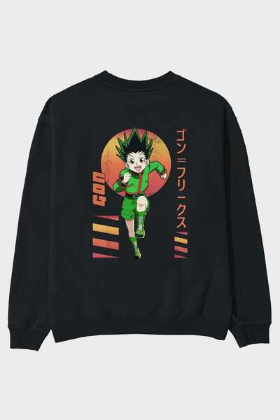 Ankhises Gon Freecss HUNTER X HUNTER 2 Anime Back Štampano Crna Oversize kroj...
