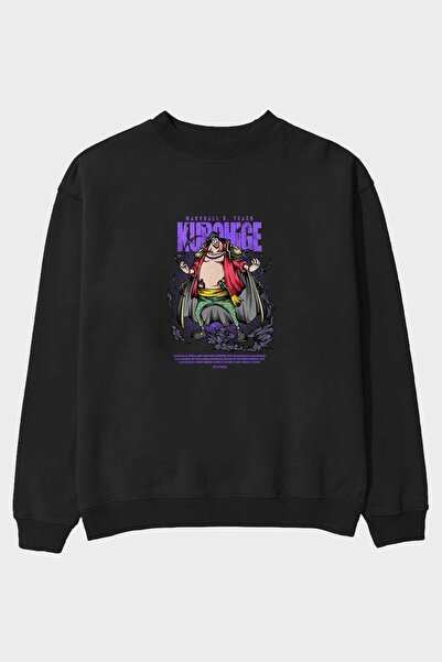 Ankhises Marshall D. Teach Anime Front Štampano Crna Oversize kroj Dukserica ...