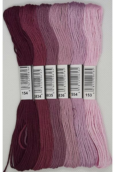 ALMİŞ 6 Pieces Cross Stitch 8 Meters 6 Layers Different Colors Cross Stitch Embroidery Rococo Thread-154 153