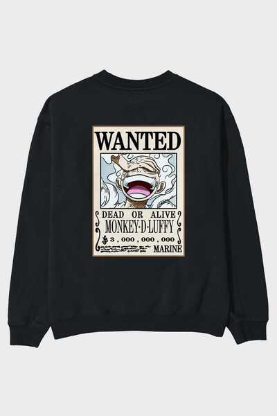 Ankhises CARTEL LUFFY GEAR 5 Аніме з принтом на спині Чорний оверсайз-светр Ч...