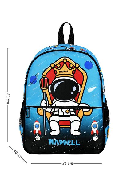 Waddell Rucsac albastru cu model astronaut pentru grădiniță