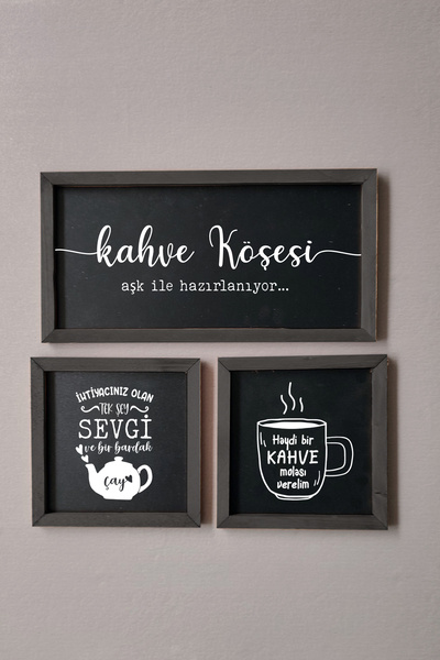 Wooden Factory Çay Kahve Köşesi, Türkçe Yazılı, Haydi Bir Kahve Molası Vereli...