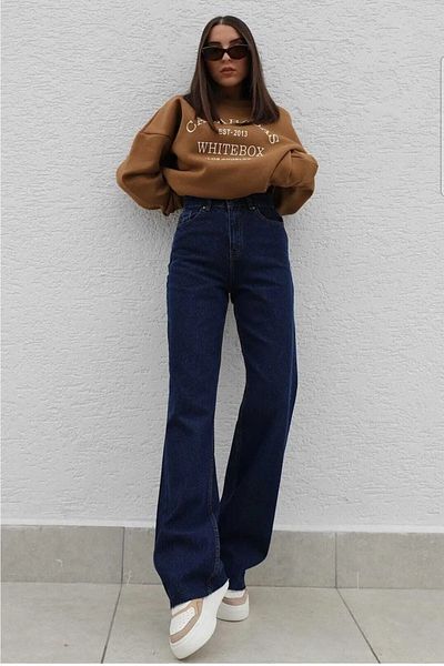 Livik Hanna Lycra Super High Waist Loose Leg - Casual τζιν παντελόνι