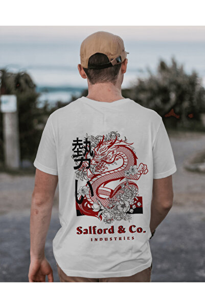 AEMİ Μπλουζάκι Unisex Industries Back Printed Oversize Tshirt 100% βαμβάκι