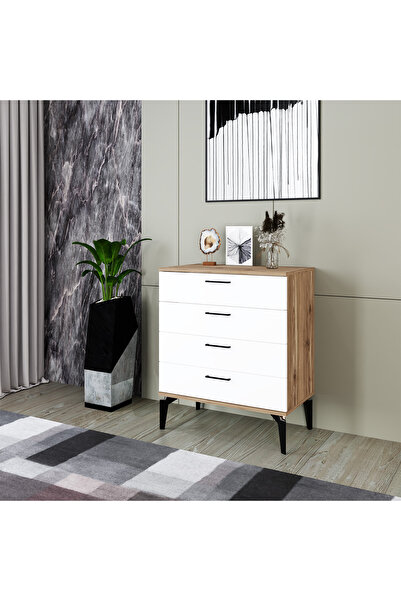 Kalender Dekor Salva 4 Çekmeceli Şifonyer, Çok Amaçlı Dolap