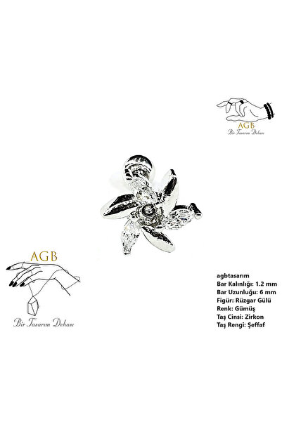 agbtasarım ZİRKON TAŞLI "helix, Lobe, Nostril, Tragus" Kıkırdak, Burun, Kulak...