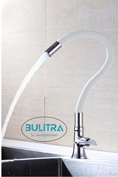 BULİTRA Su Armatürleri Beyaz Renkli Oynar Başlıklı Spiral Musluk Başlığı Bata...