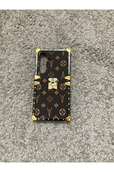 Newon حافظة سامسونج S24 الفاخرة من الجلد البني KAJA SKIN GOLD GOLD FRAME COVE...