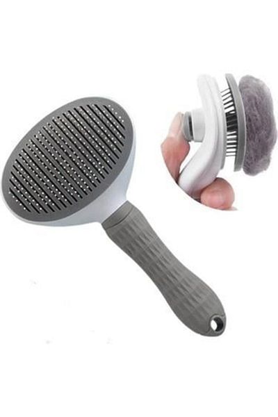 PETİSİM PET AKSESUARLARI Pet Brush with Automatic Cleaning Button Cat Dog Hair Collector Comb