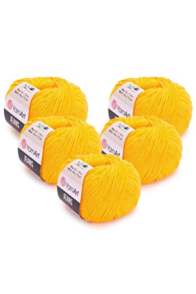 Yarnart جينز 5 عبوات أصفر 35 خيوط حياكة يدوية