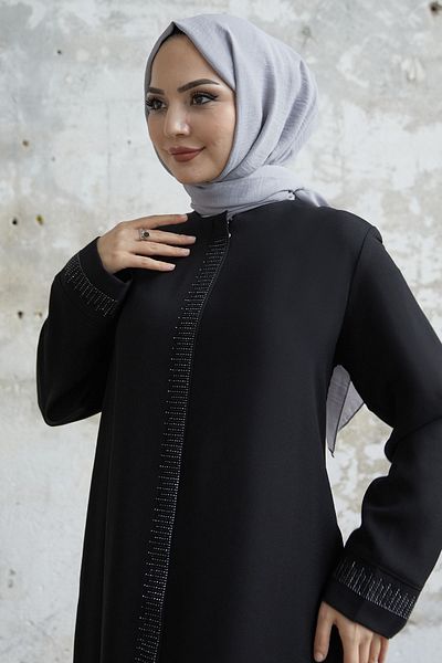 InStyle Ferace with Stone Robe Detail - Black