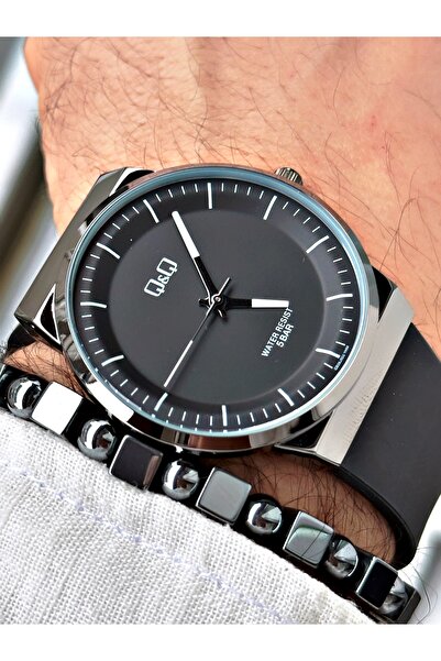 Q&Q QR88Y50Z Erkek Kol Saati Silikon Kordonlu 2 Yıl Garantili Bileklik Hediyeli