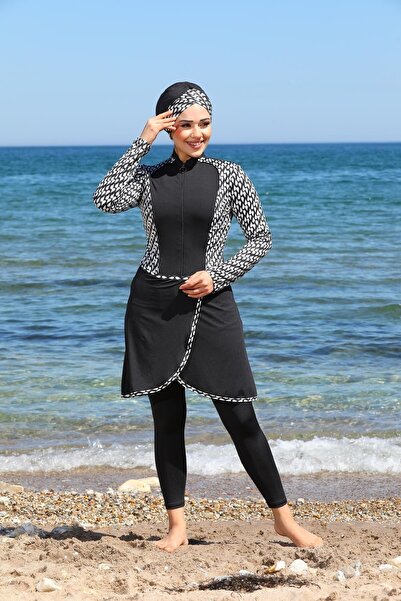 SEBOTEKS Pareo Model Design Colanți Costum de baie Hijab închis 3355