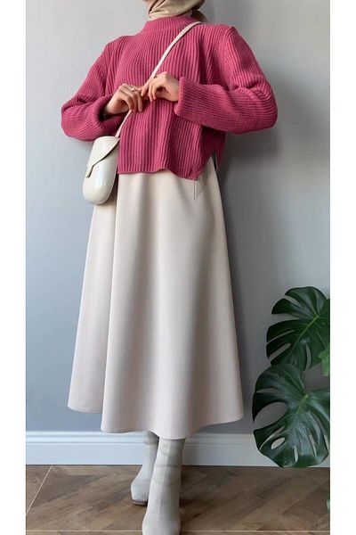 CNG MODA - .CNG FASHION Puff Scuba Skirt Flared model