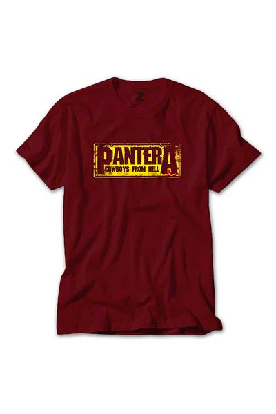 Z zepplin Κόκκινο T-shirt Pantera Cowboys from Hell Text