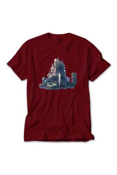 Z zepplin Unisex Water valley Castle Red T-shirt