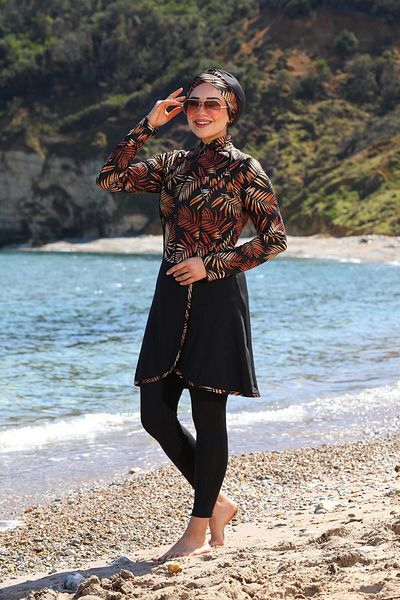 SEBOTEKS Pareo Model Design Καλσόν κλειστό Hijab μαγιό 33505