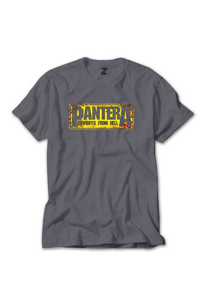 Z zepplin Γκρι T-shirt Pantera Cowboys from Hell Text