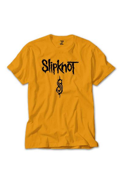 Z zepplin Κίτρινο T-shirt με κείμενο λογότυπου Slipknot