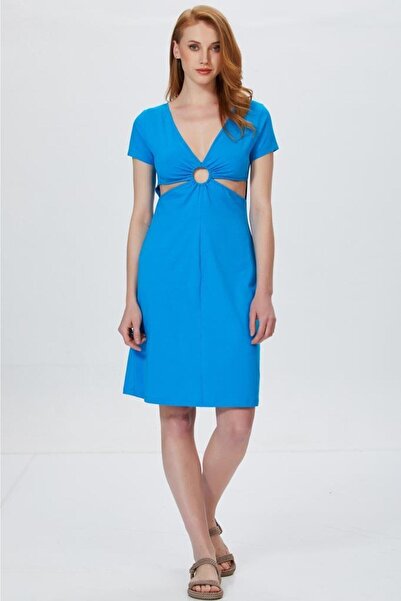 İKİLER Çift Taraflı Kesikli Elbise 022-2524