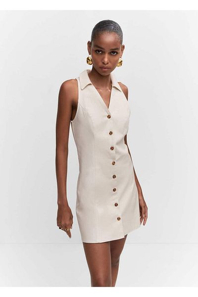 MANGO Woman Rochie ramie cu nasturi