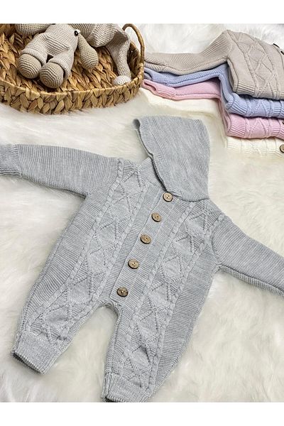 Home LITTELAND BAKLAVA KNITTED HOODED KNIT JUMPSUIT