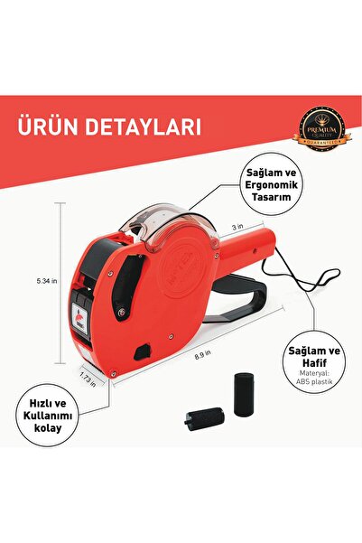 Motex MX-5500-EOS 8 hane  fiyat etiketleme makinası 2 adet yedek kartuşlu