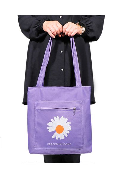 Toz Vintage Canvas Daisy Patterned Cloth Shoulder - Shoulder Bag