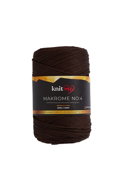 knitme Πολυεστέρας Μακραμέ 4 mm 200 Gr Πλεκτό Χέρι Σχοινί 2180 Καφέ