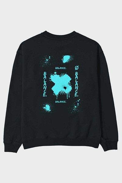 Ankhises Balance Balance Imprimat Spate Negru Oversize Hanorac Bărbați Femei Gât Crew