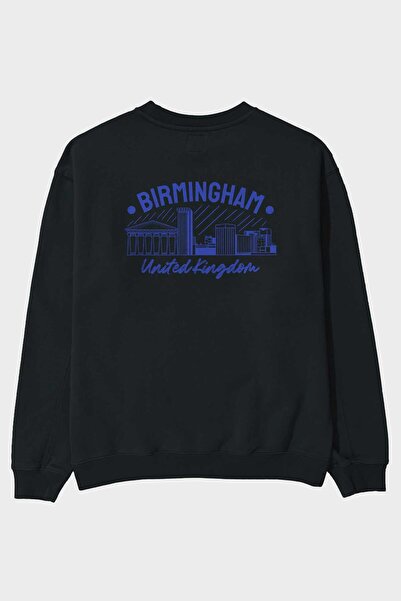 Ankhises Birmingham Back Štampano Crna Oversize kroj Dukserica Muškarci Žene ...