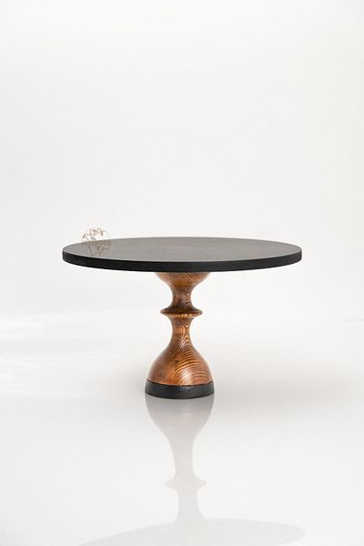 kitchen trend Justwood Mummy - 30 Cm Wooden Round Cake Serving Plate, Black