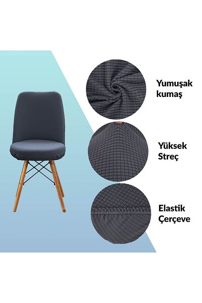 riselerhome Πλενόμενο ελαστικό κάλυμμα καρέκλας Lycra Oval - Στρογγυλό κάλυμμα καρέκλας