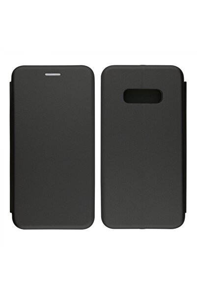 Nettech Samsung Galaxy S10e Uyumlu Lüx Seri Kapaklı Kılıf - Siyah