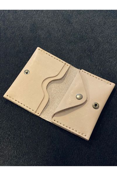 MAT Deri Minimalist Card Holder Genuine Leather Handmade 6 Cards And Coin Purse
