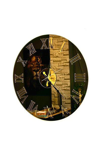 Mgs DUVAR SAATİ BRONZ AYNALI 48 cm GOLD ROMA RAKAMLI DUVAR SAATİ