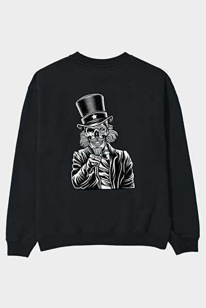 Ankhises Želim da vratim tvoju lobanju Štampano crna Oversize kroj majica muš...