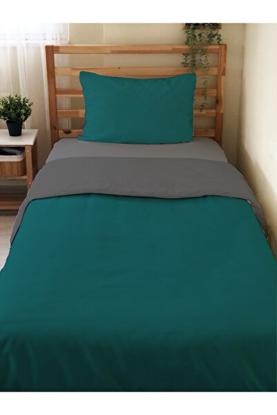 Evmila Set cuvertură de pilota unică cu două fețe, turcoaz simplu, fără cearș...