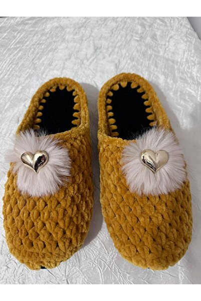 MERUT STYLE HAYATINI RENKLENDİR Ev Terliği Kadife Ip El Örgüsü