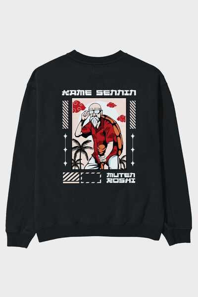 Ankhises Kame Sennin Back Štampano Crna Oversize kroj Dukserica Muškarci Žene...