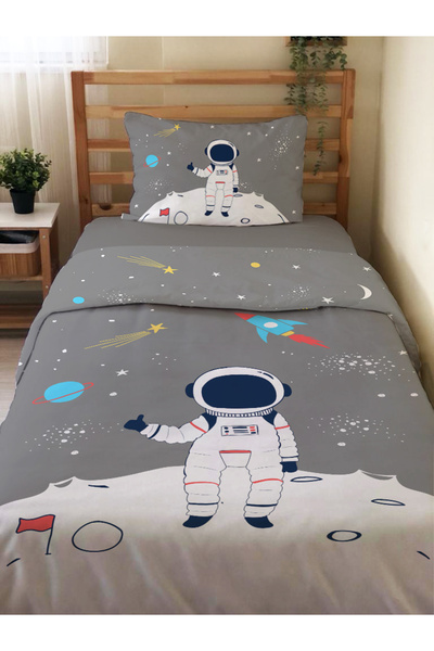 Evmila Σετ Παπλωματοθήκης Διπλής Όψης με Σχέδιο Αστροναύτη Χωρίς Σεντόνια Σετ...