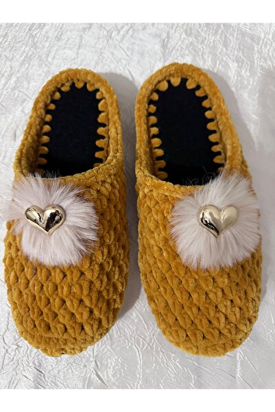 MERUT STYLE HAYATINI RENKLENDİR Ev Terliği Kadife Ip El Örgüsü