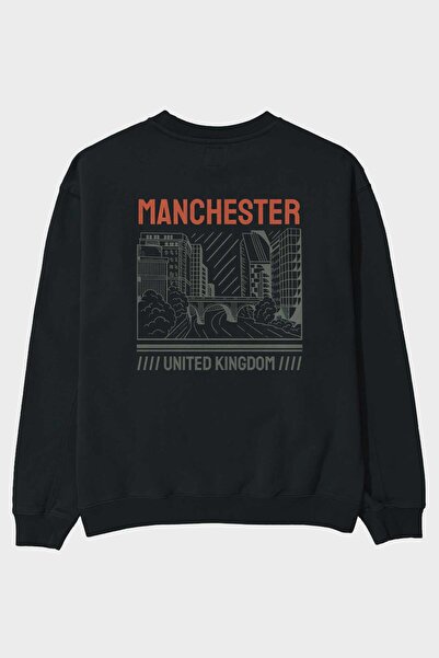 Ankhises Manchester Back Štampano Crna Oversize kroj Dukserica Muškarci Žene ...