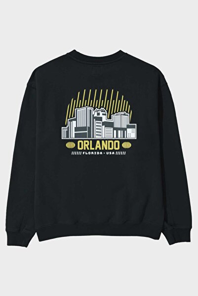 Ankhises Orlando Štampano crna Oversize kroj majica - muškarci žene okrugla k...