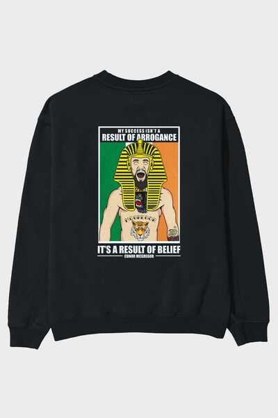 Ankhises McGregor Pharaoh Back Štampano Crna Oversize kroj Dukserica Muškarci...