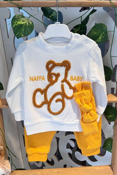 ADABEBEK Bandana Baby Bear Embroidered Lower Upper Baby Set 2002