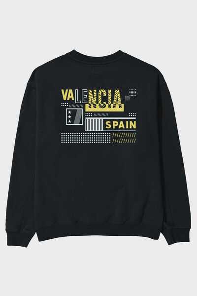Ankhises Valencia Back Štampano Crna Oversize kroj Dukserica Muškarci Žene ok...